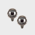 Black Halo Faceted Stone Earrings