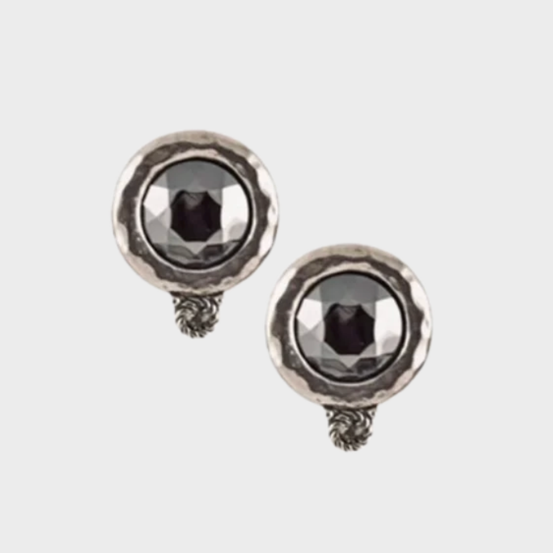 Black Halo Faceted Stone Earrings