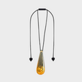 Golden Rain Drop Resin Pendant Necklace