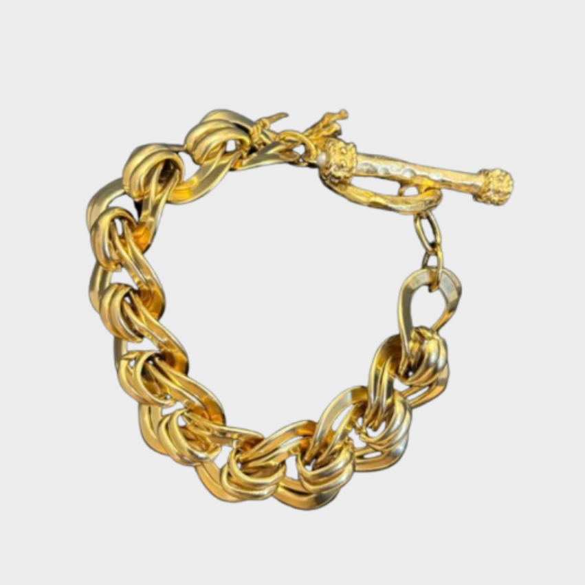 Mary Double Curb Link Toggle Bracelet