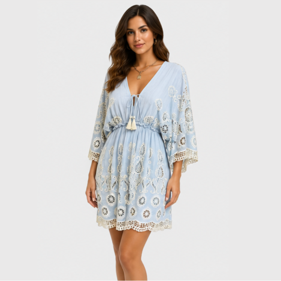Solea Crochet Lace Boho Mini Dress