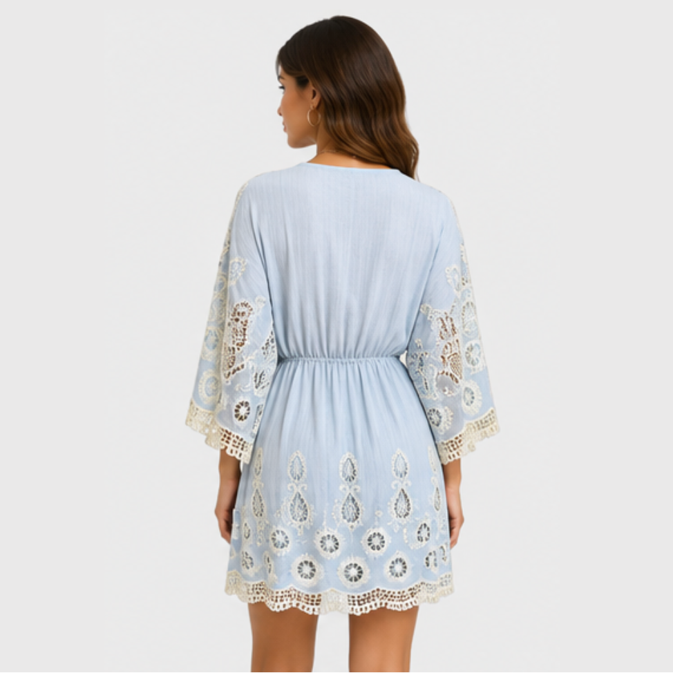 Solea Crochet Lace Boho Mini Dress