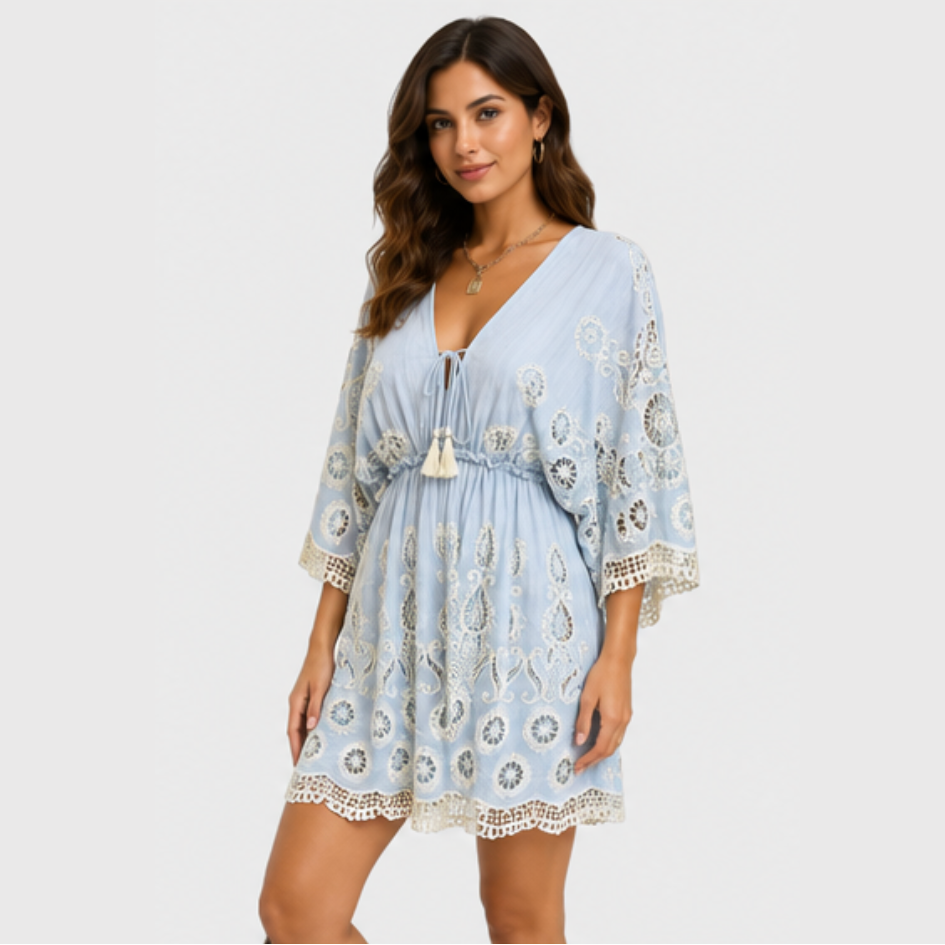 Solea Crochet Lace Boho Mini Dress